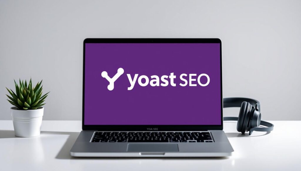 A sleek and modern website interface featuring the Yoast SEO logo prominently displayed on a laptop screen. The laptop is positioned on a minimalist desk, with a potted plant and a pair of headphones providing subtle accents. The lighting is soft and diffused, creating a professional and productive atmosphere. The background is a simple gradient or solid color, allowing the Yoast SEO branding to take center stage. The overall composition conveys the idea of optimizing website visibility and search engine performance through the use of the Yoast SEO plugin for WooCommerce. A sleek and modern website interface featuring the Yoast SEO logo prominently displayed on a laptop screen. The laptop is positioned on a minimalist desk, with a potted plant and a pair of headphones providing subtle accents. The lighting is soft and diffused, creating a professional and productive atmosphere. The background is a simple gradient or solid color, allowing the Yoast SEO branding to take center stage. The overall composition conveys the idea of optimizing website visibility and search engine performance through the use of the Yoast SEO plugin for WooCommerce.